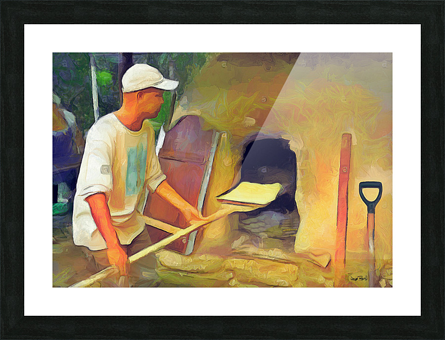 OLE TIME CARIBBEAN SCENES - BAKING IN DE MUD OVEN Picture Frame print