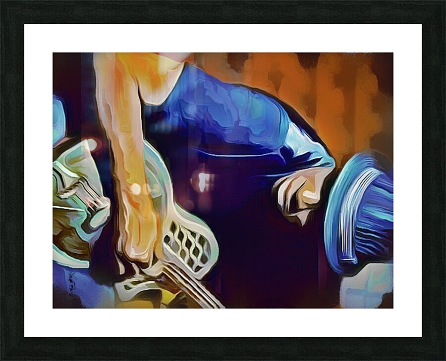 a man and his guitar Picture Frame print