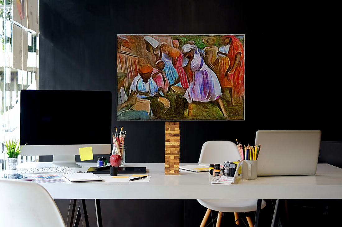 CARIBBEAN ART - BONGO DRUM RHYTHM Reproduction