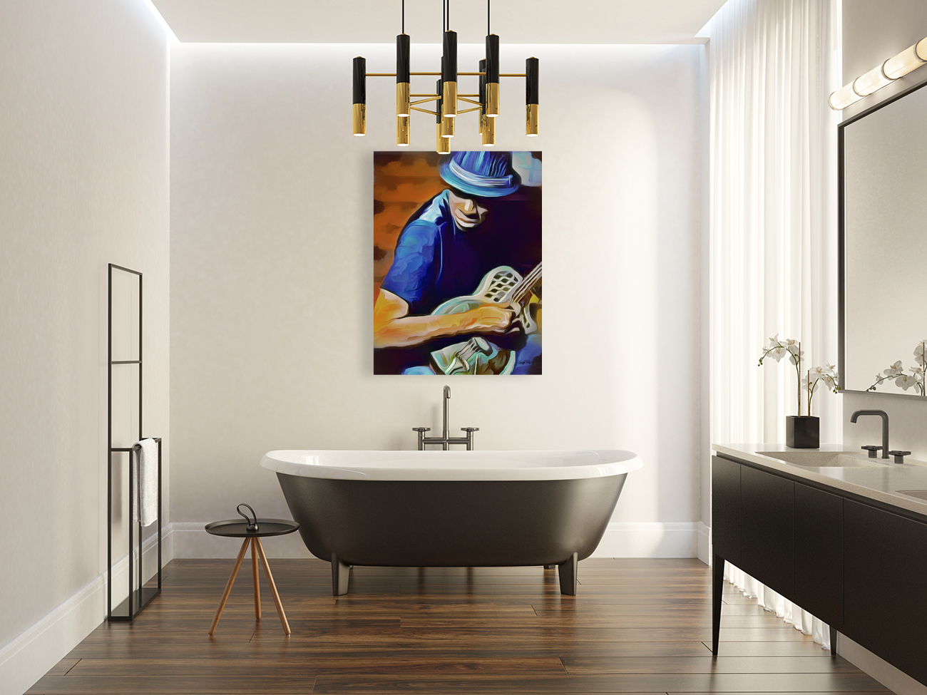 A Man and His Guitar Reproduction