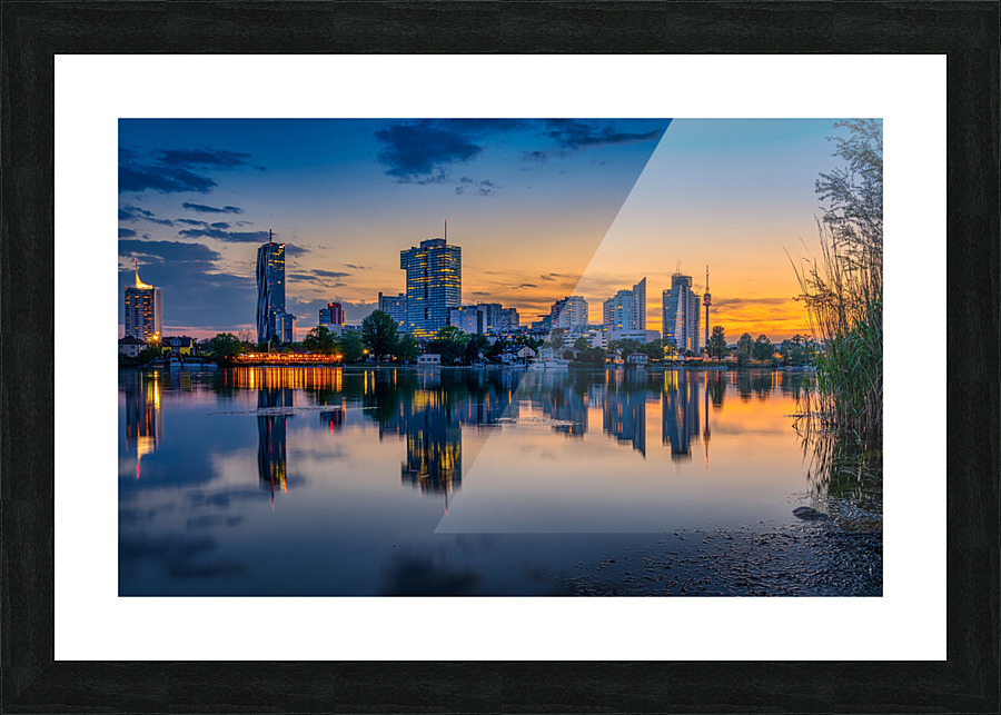 Vienna cityscape reflection Picture Frame print