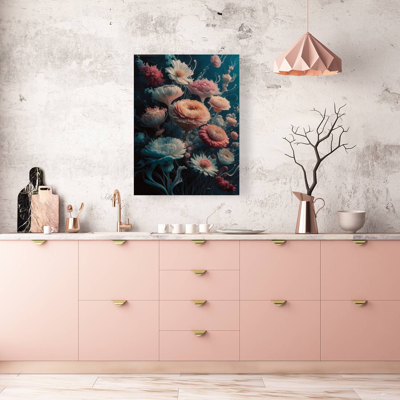 a stunning digital floral artwork featuring trans Reproduction