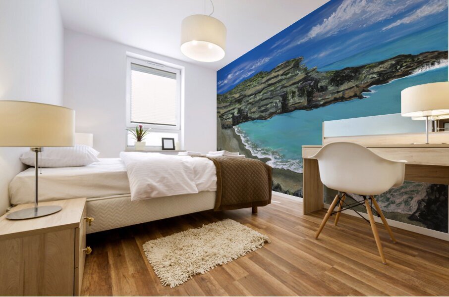 Green Sand Beach Mural print