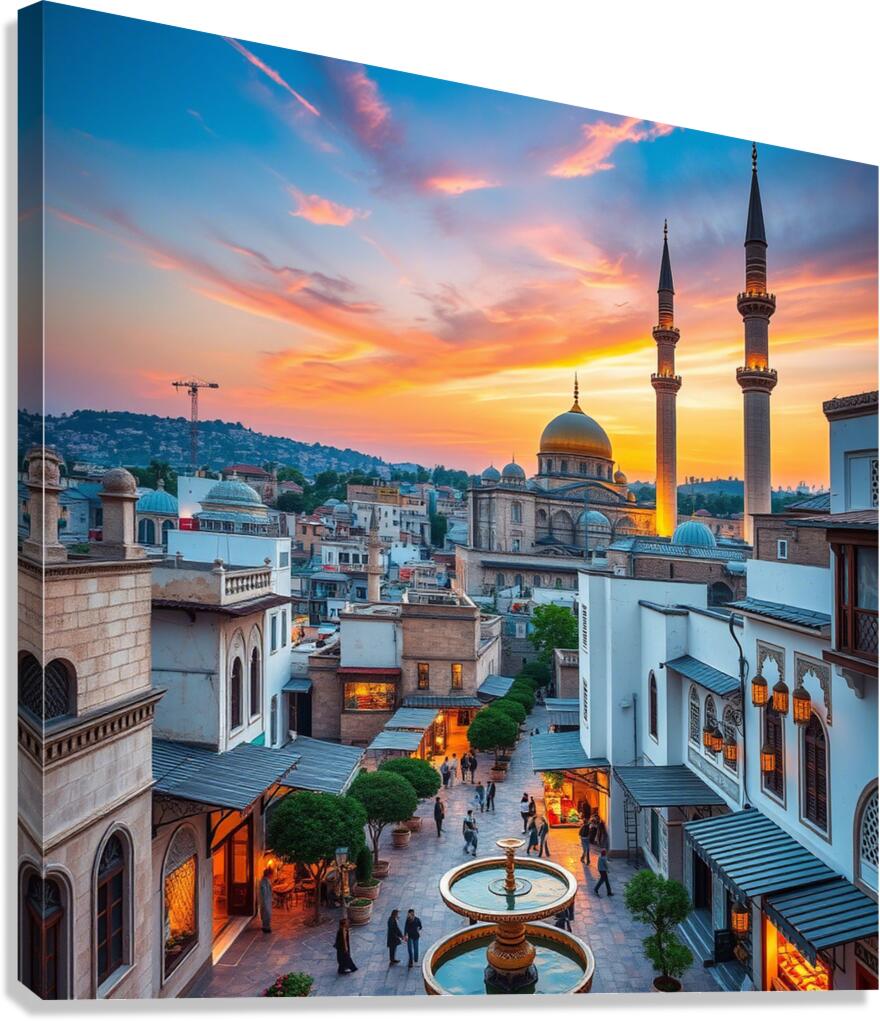 Sunset Over the City Canvas Print