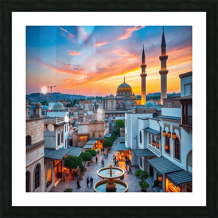 Sunset Over the City Picture Frame print
