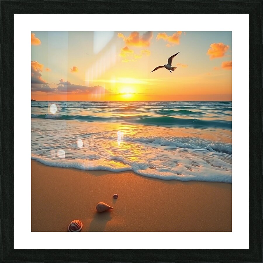 Seagulls Sunset Picture Frame print