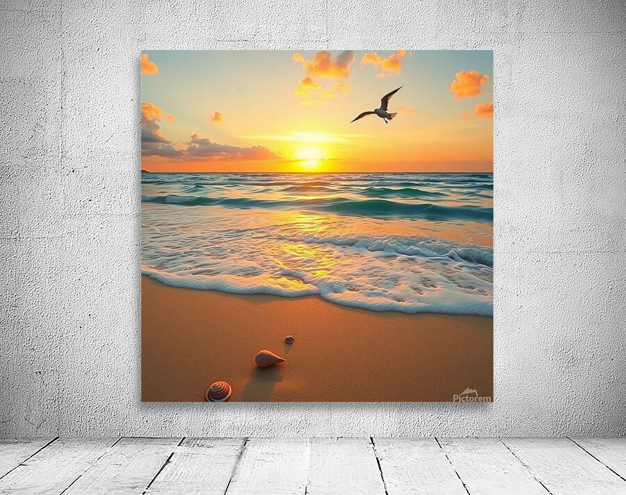 Seagulls Sunset Wall Preview