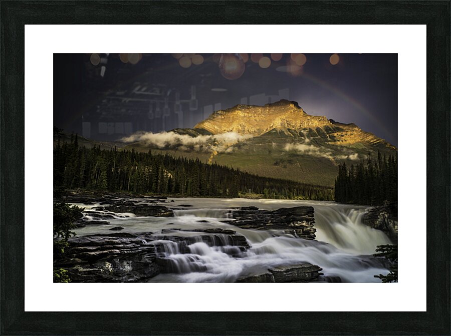 Rainbow Athabasca falls Picture Frame print