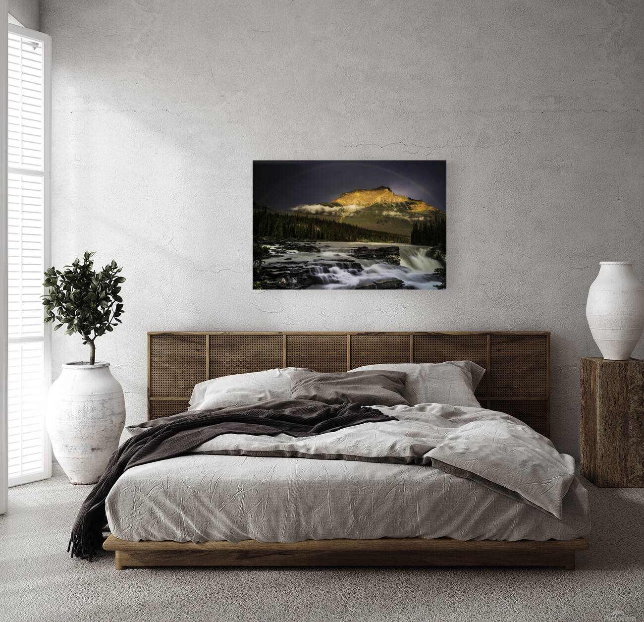 Rainbow Athabasca falls Reproduction