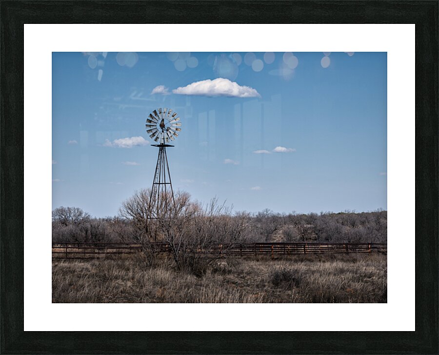 Landscape Windmill   Turkey Texas Picture Frame print