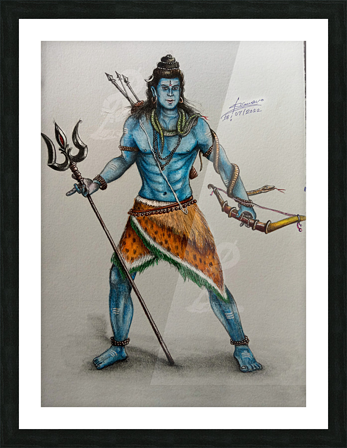 Shiv Sketch Picture Frame print