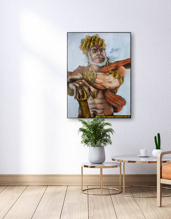 Hanuman Colorful fineart by Shubham Carpenter
