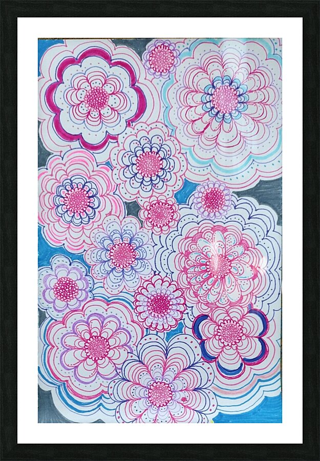 Abstract flowers Picture Frame print