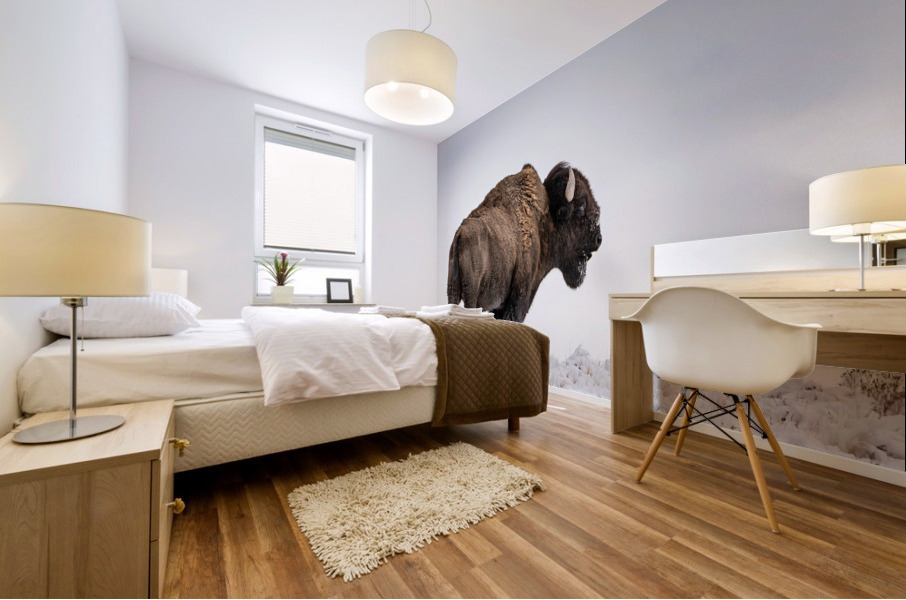 Lone Bison Mural print