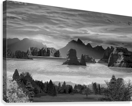 JURASSIC SEDONA bw Canvas Print