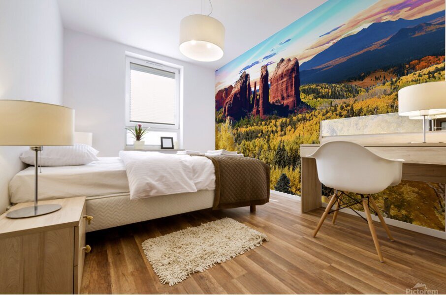 Red Mountain Aspens Mural print
