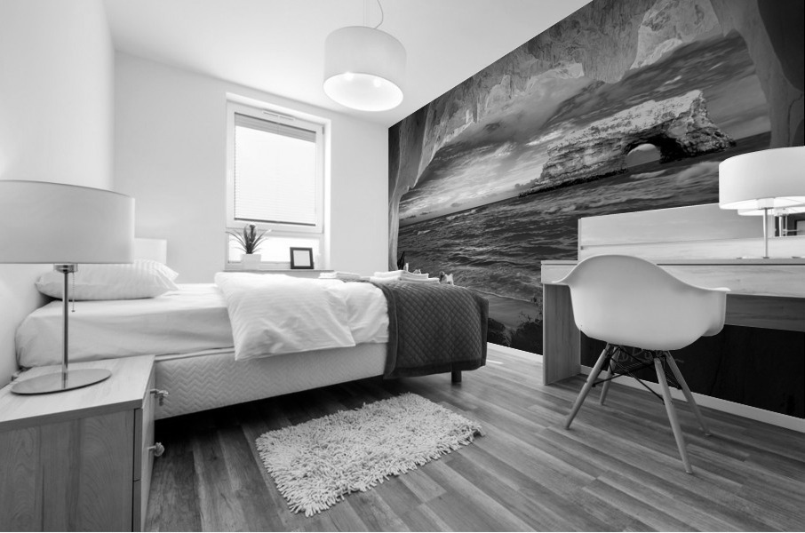 CAVE BEACH - bw Mural print