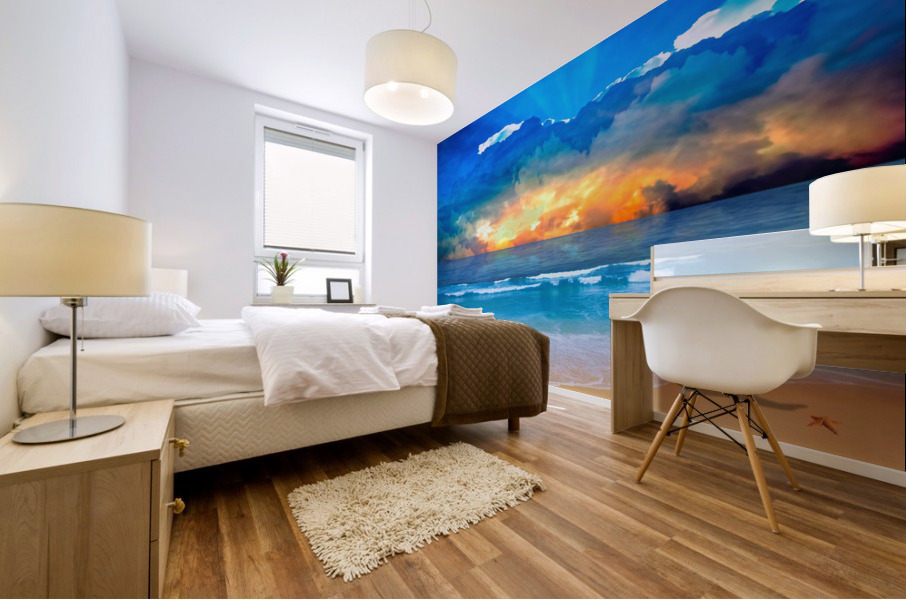 BLUE WET Mural print