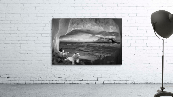 CAVE BEACH - bw Wall Preview
