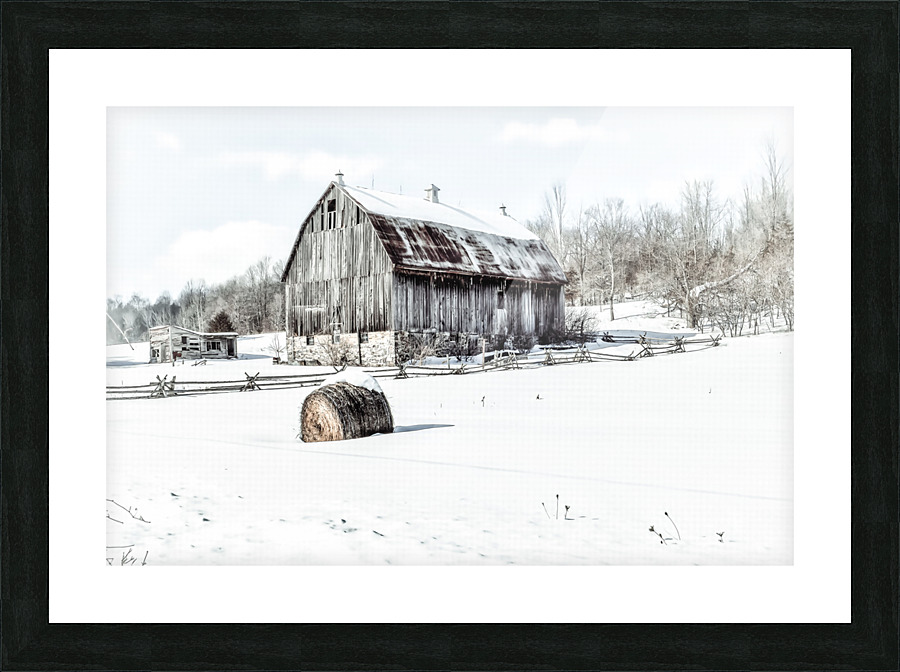 WINTER BARN Picture Frame print