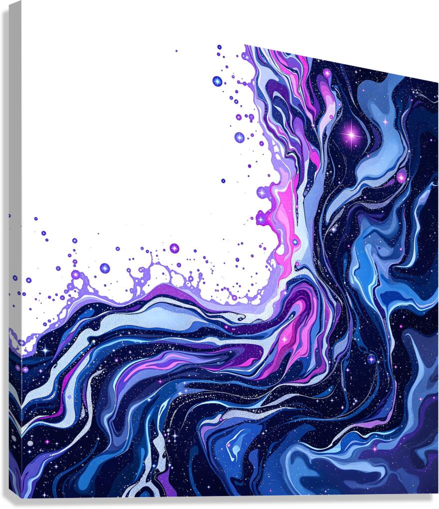 Stellar Tide Cosmic Liquid Galaxy Flow Canvas Print
