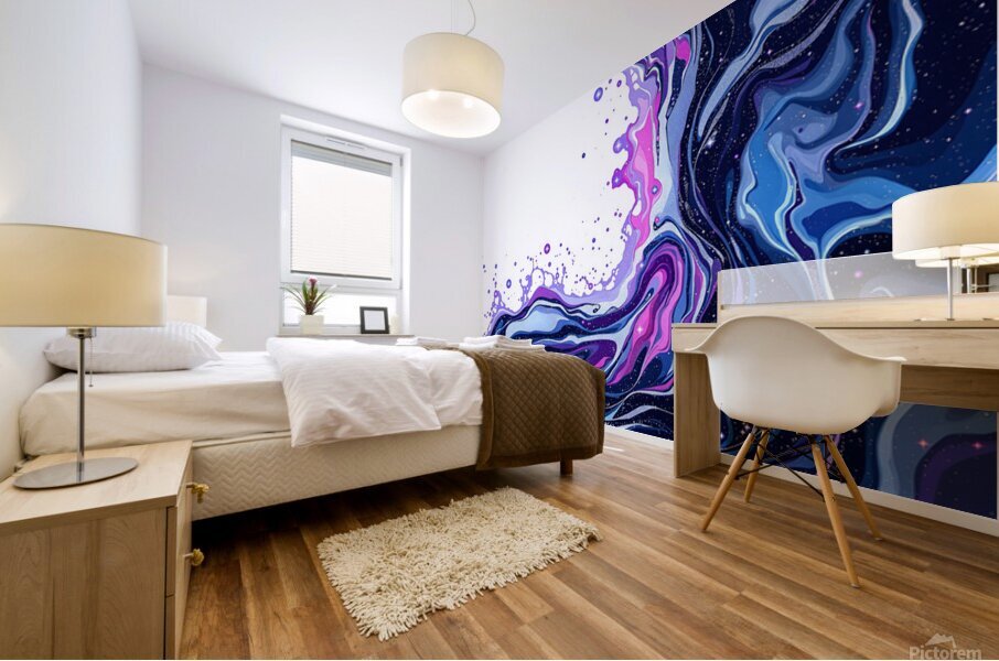 Stellar Tide Cosmic Liquid Galaxy Flow Mural print