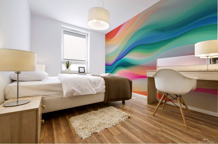 Vibrant Abstract Color Fields Flow Harmony Mural print