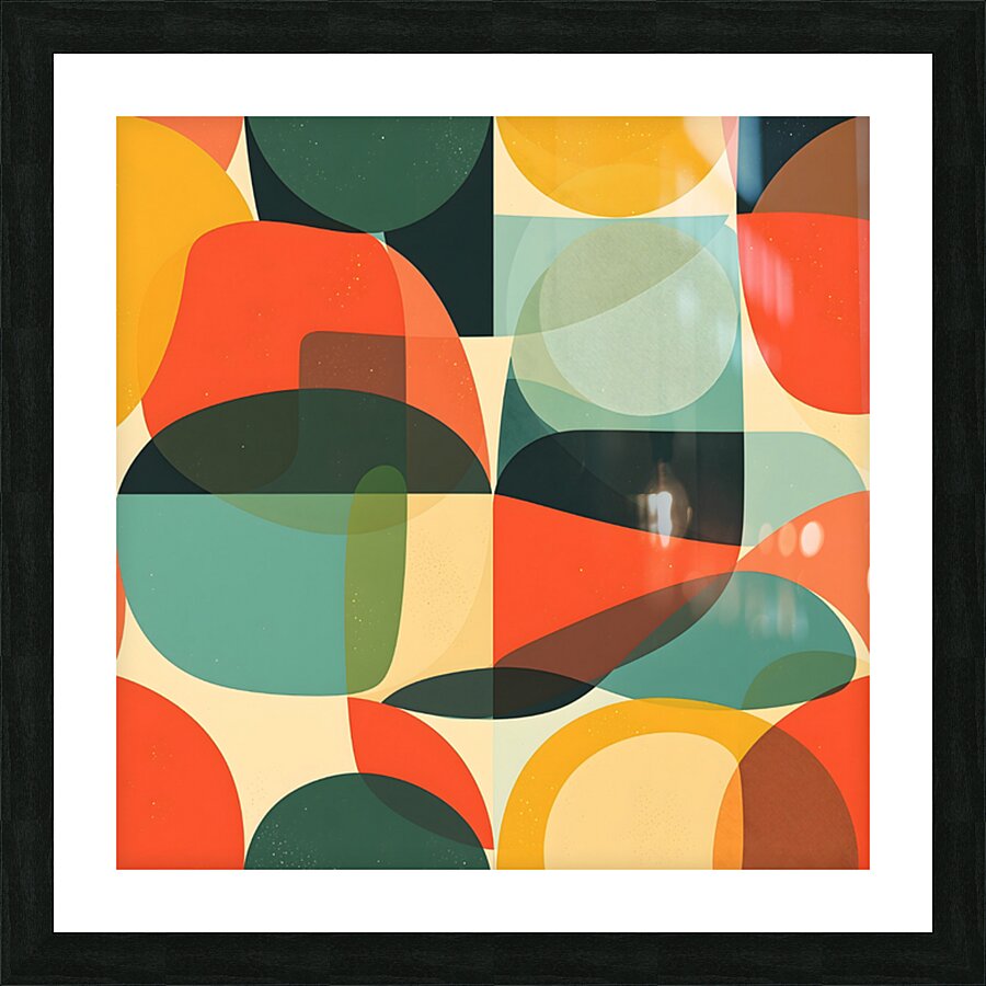 Urban Geometry Retro Shapes Dynamic Pattern Picture Frame print