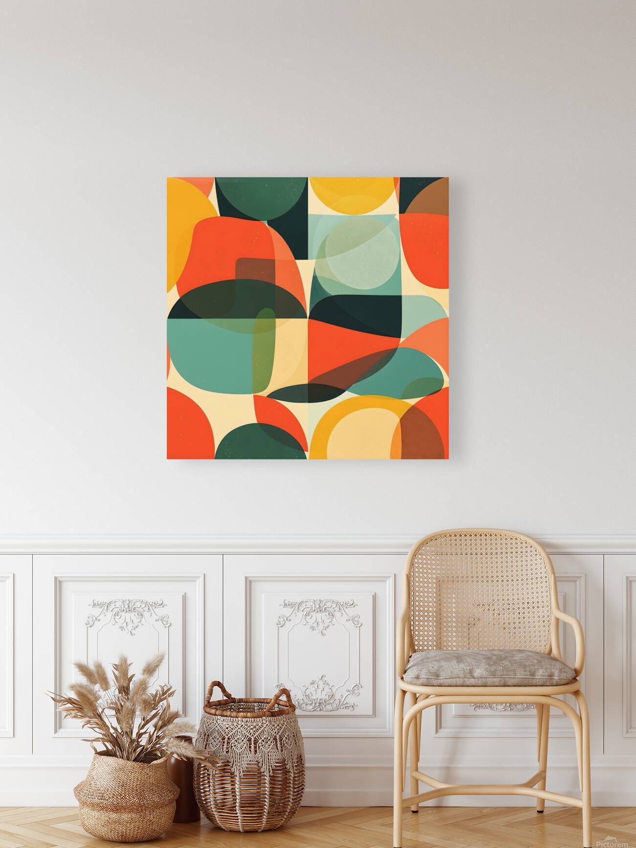 Urban Geometry Retro Shapes Dynamic Pattern Reproduction