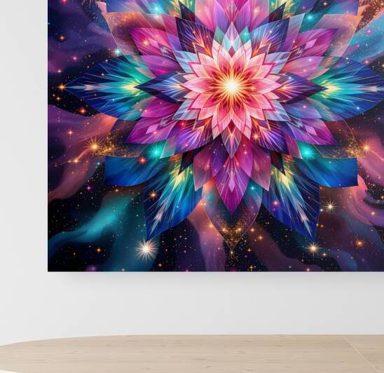 Cosmic Bloom Surreal Floral Energy Burst by HASAG