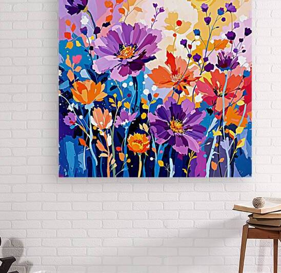 Radiant Garden Bloom Vibrant Floral Abstraction by HASAG