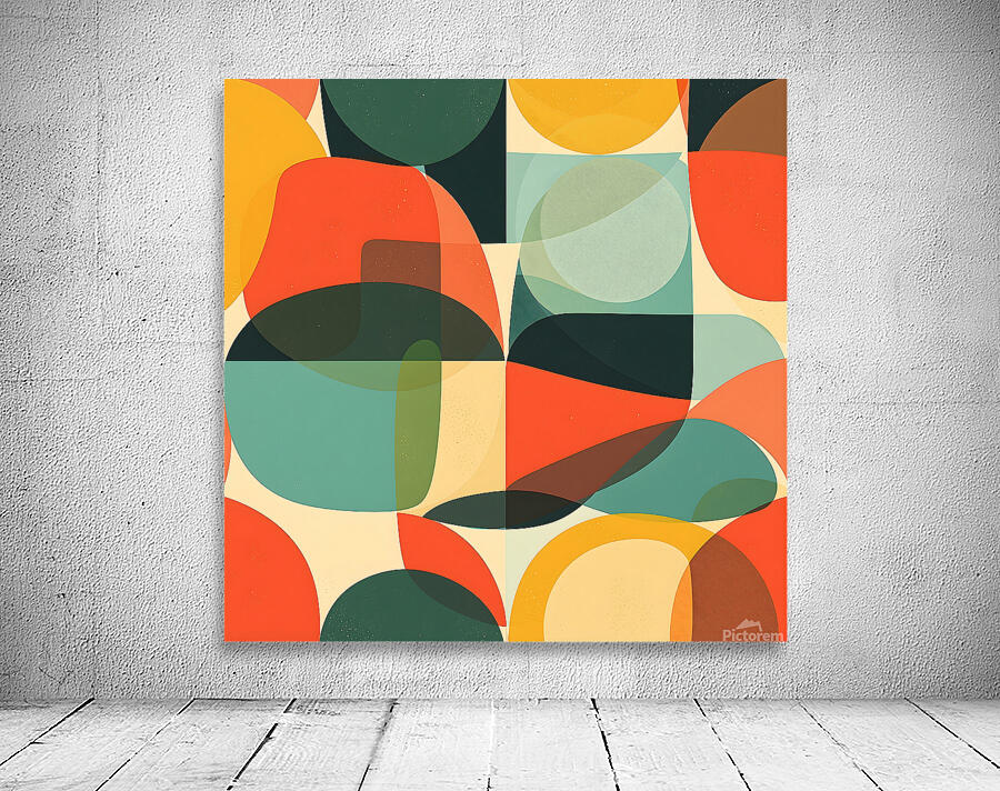 Urban Geometry Retro Shapes Dynamic Pattern Wall Preview