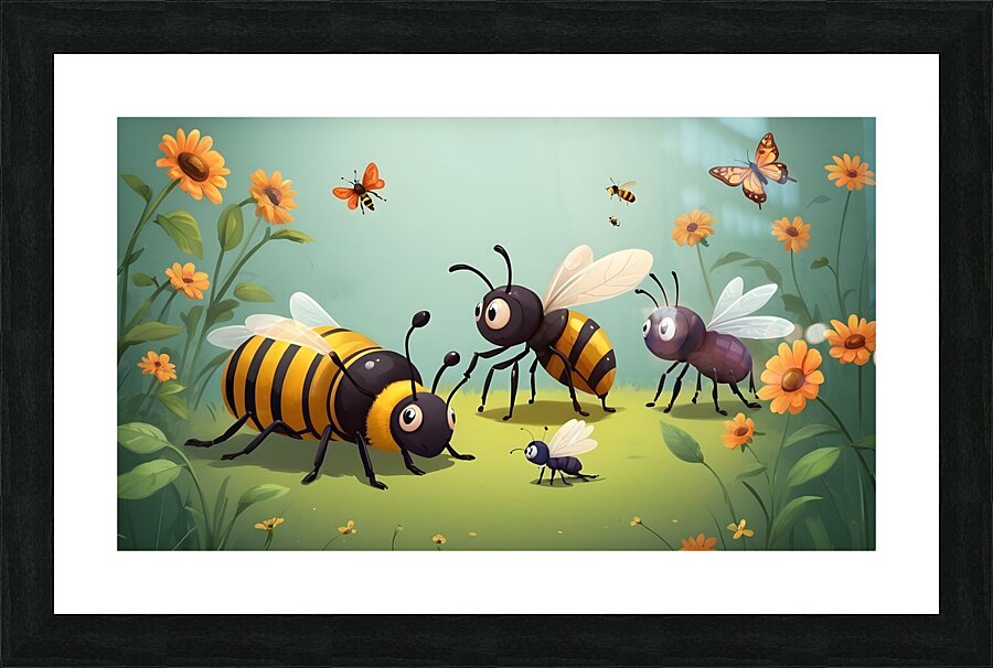 les abeilles en photo  Picture Frame print