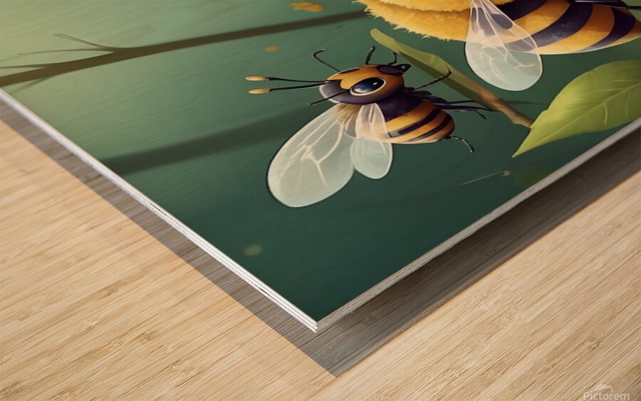 les abeilles  Wood print