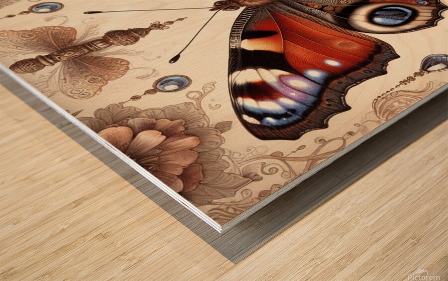 papillon  Wood print