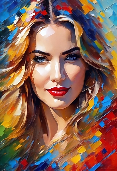 Colorful Abstract Portrait 85 Digital Download