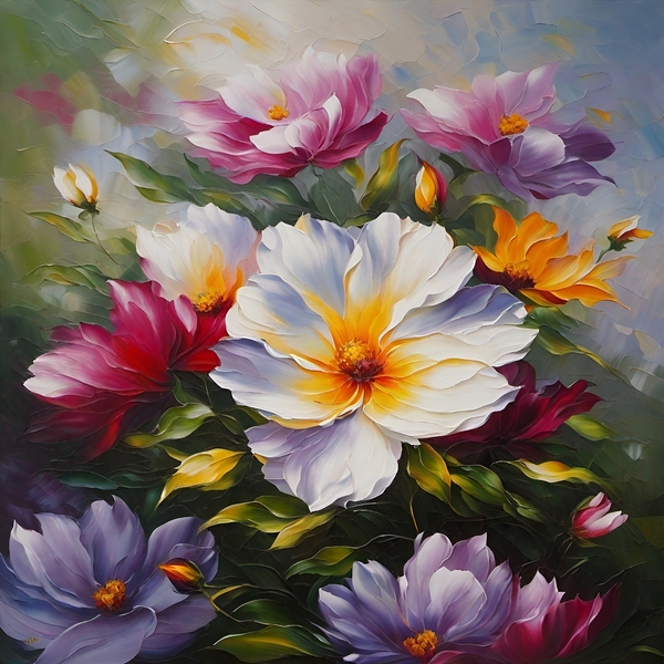 Colorful Floral Art 23 Digital Download