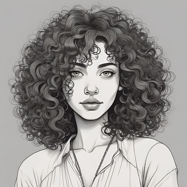 Curly Hair Character Design 22 Digital Download