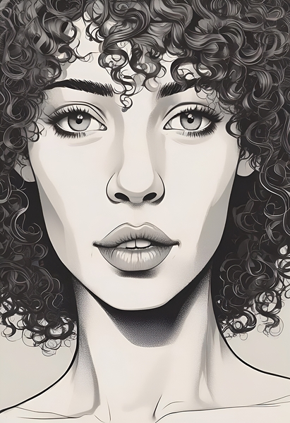 Curly Hair Character Design 6 Digital Download
