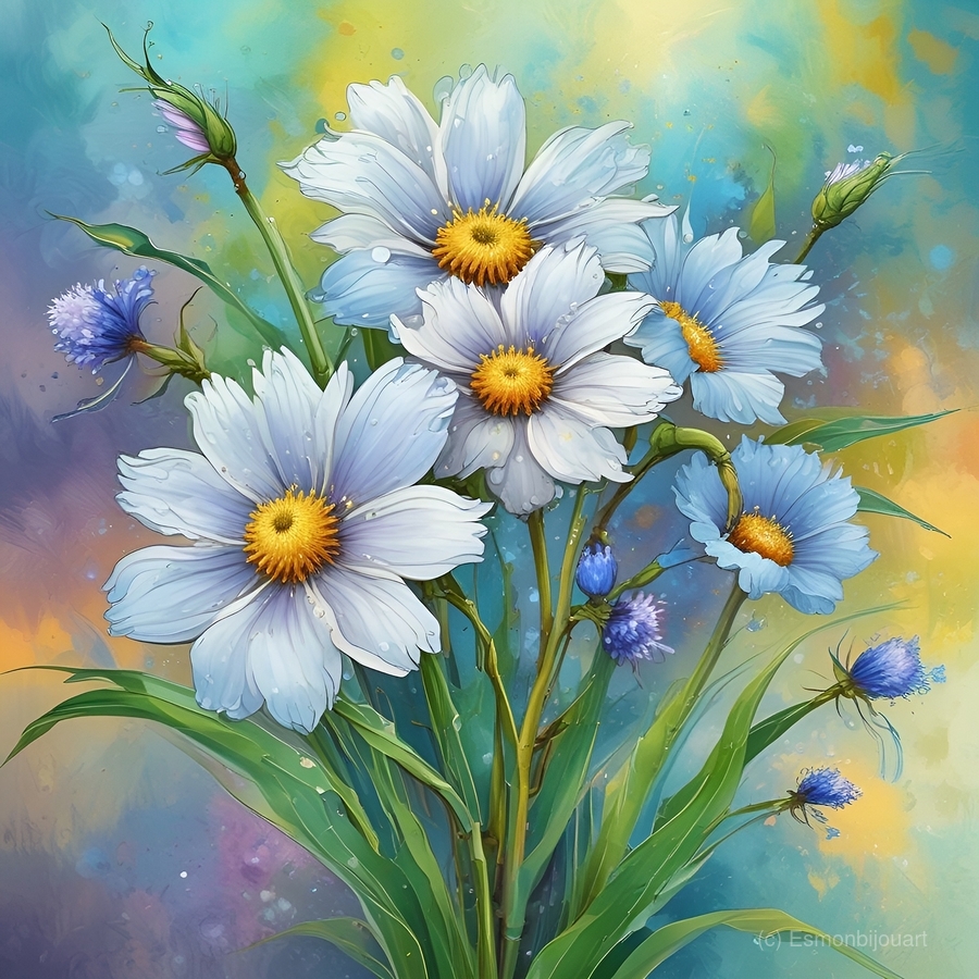 Wild Flowers 18 by Esmonbijouart Wall Art