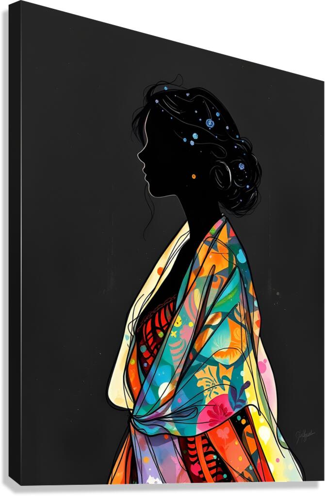 The veiled silhouette 32 Canvas Print
