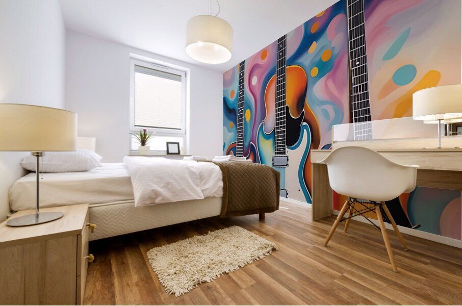 Rainbow Guitars 3 Mural print