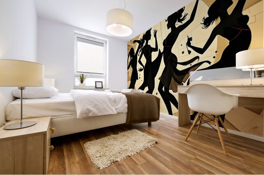 Silhouettes Dancing in Rhythm Mural print