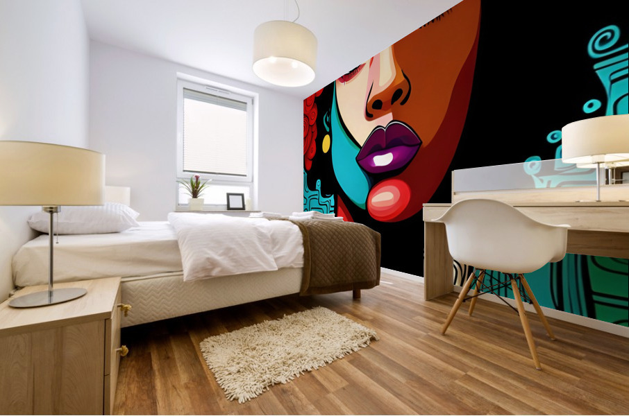 Vibrant Woman Mural print