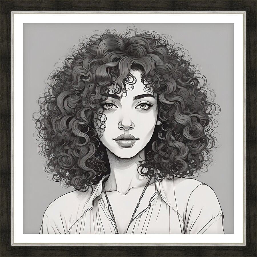 Curly Hair Character Design 22 Picture Frame print