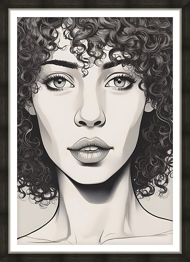 Curly Hair Character Design 6 Picture Frame print