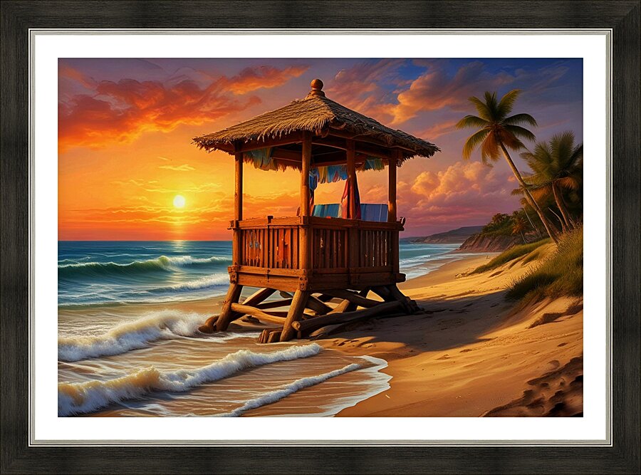 A Beachside Hut 2 Picture Frame print
