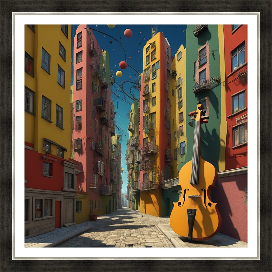 A Musical Cityscape 21 Picture Frame print