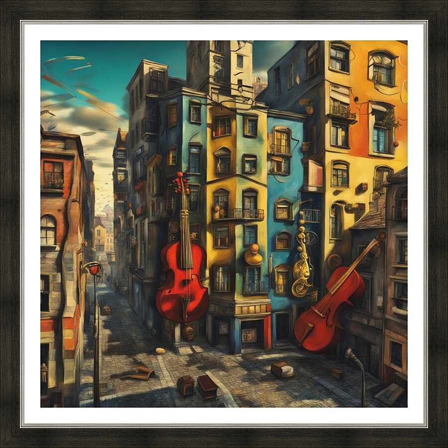 A Musical Cityscape 16 Picture Frame print