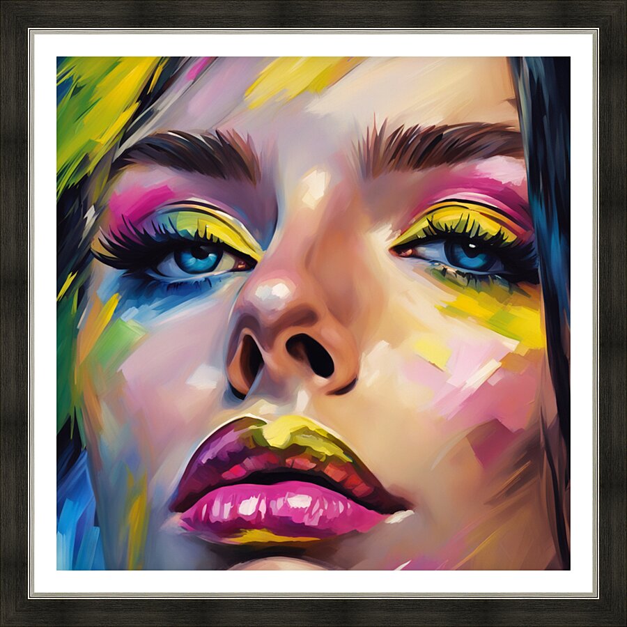 Painted Portrait 40 Picture Frame print
